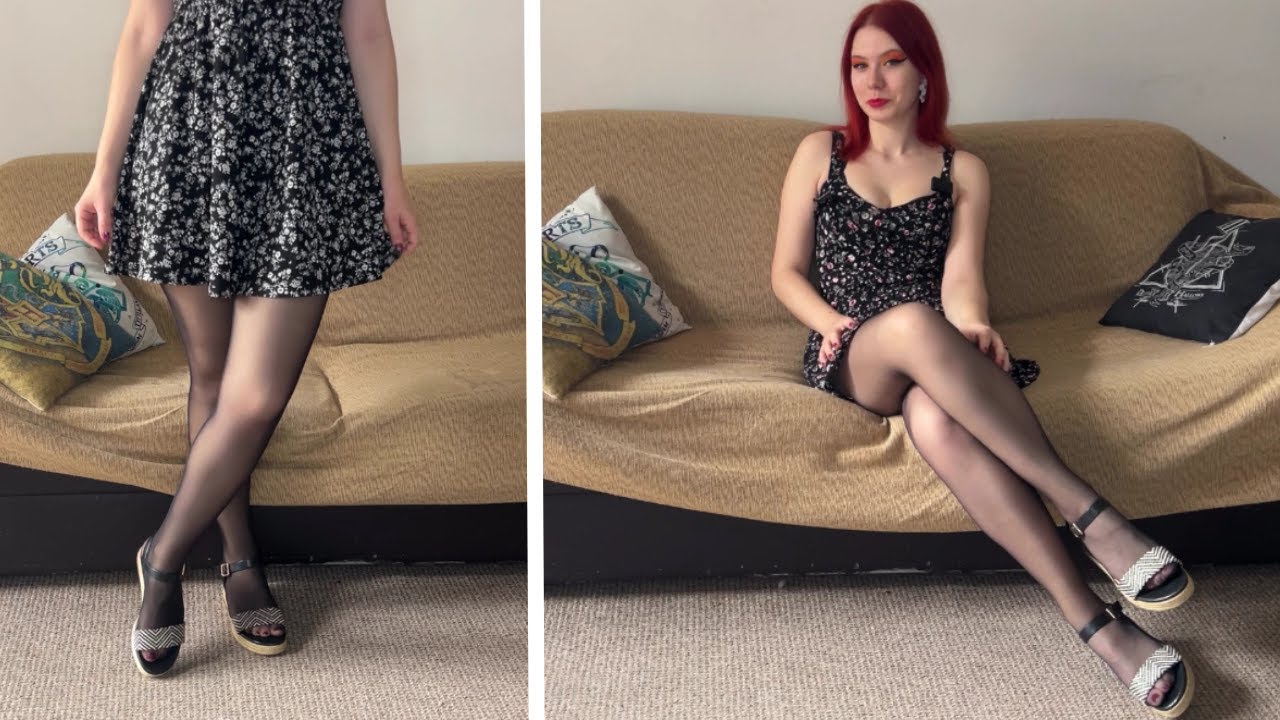 Примеряю сандалии, колготки и платья с цветочным принтом 🌸 ✨