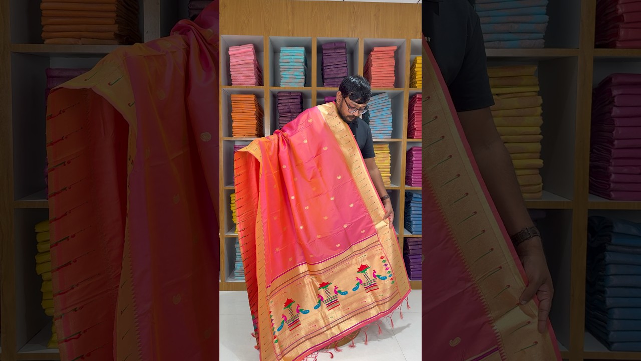 Dupatta - Pure Zari Traditional Peacock Motifs Paithani Dupatta