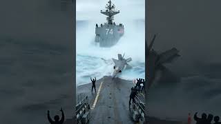The "Hype" Title: 😱 WATCH: Aircraft Carrier vs. MONSTER WAVES!#shortvideo