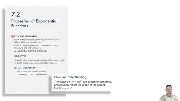 Algebra 2 7-2 Properties of Exponential Functions: Introduction and Solve It!