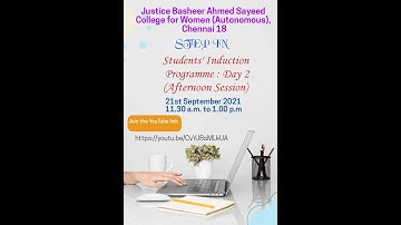 STUDENTS INDUCTION PROGRAMME DAY 2 (AFTERNOON SESSION) 21st Sept 2021