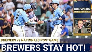 BREWERS POSTCAST: Brewers Crush Nationals with 6-Run Inning | Win 5th Straight!