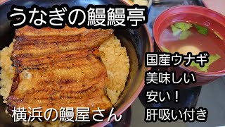 うなぎ鰻鰻亭は、国産ウナギ、安い、美味しい、肝吸い付き