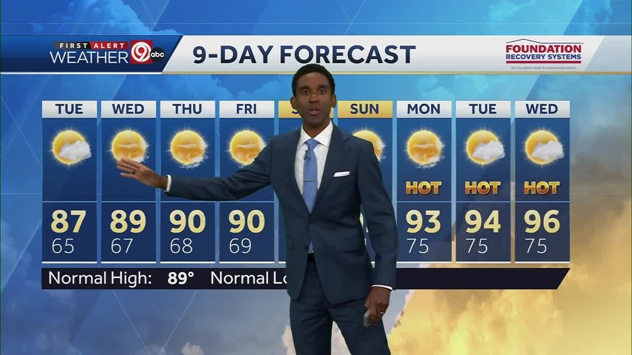 Temperatures will climb back into the 90s later this week - YouTube