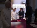 Pope Leo XIV and Marco Rubio exchange gifts during meeting at the Vatican