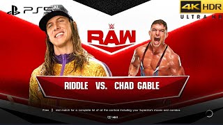 WWE 2K22 (PS5) - MATT RIDDLE vs CHAD GABLE | RAW, NOV. 14, 2022 [4K 60FPS HDR]