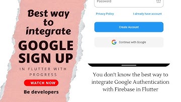 Best Way to implement GoogleSignUp Method or Google Authentication using firebase and Flutter.