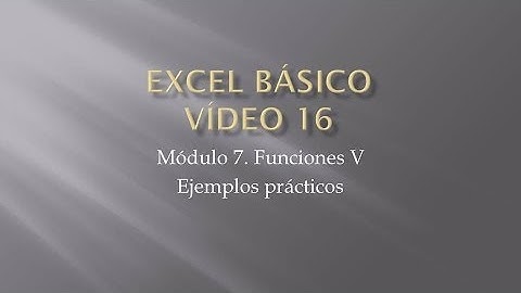 Curso Excel 2010 Básico. Video 16. Funciones V. Ejercicios