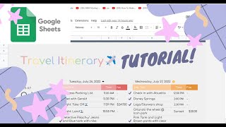 How to Create an Epic Travel Itinerary (Using google sheets)