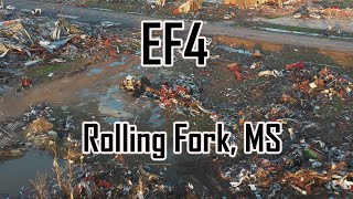 Rolling Fork, Mississippi EF4 Tornado First Light Drone Damage