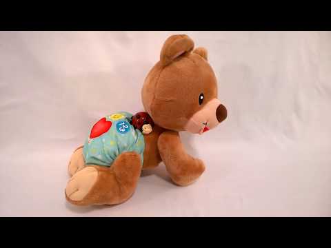 Развивающая мягкая игрушка Ползающий Мишка 27 см со светом и звуком, Vtech, 80 181126, Игроландия