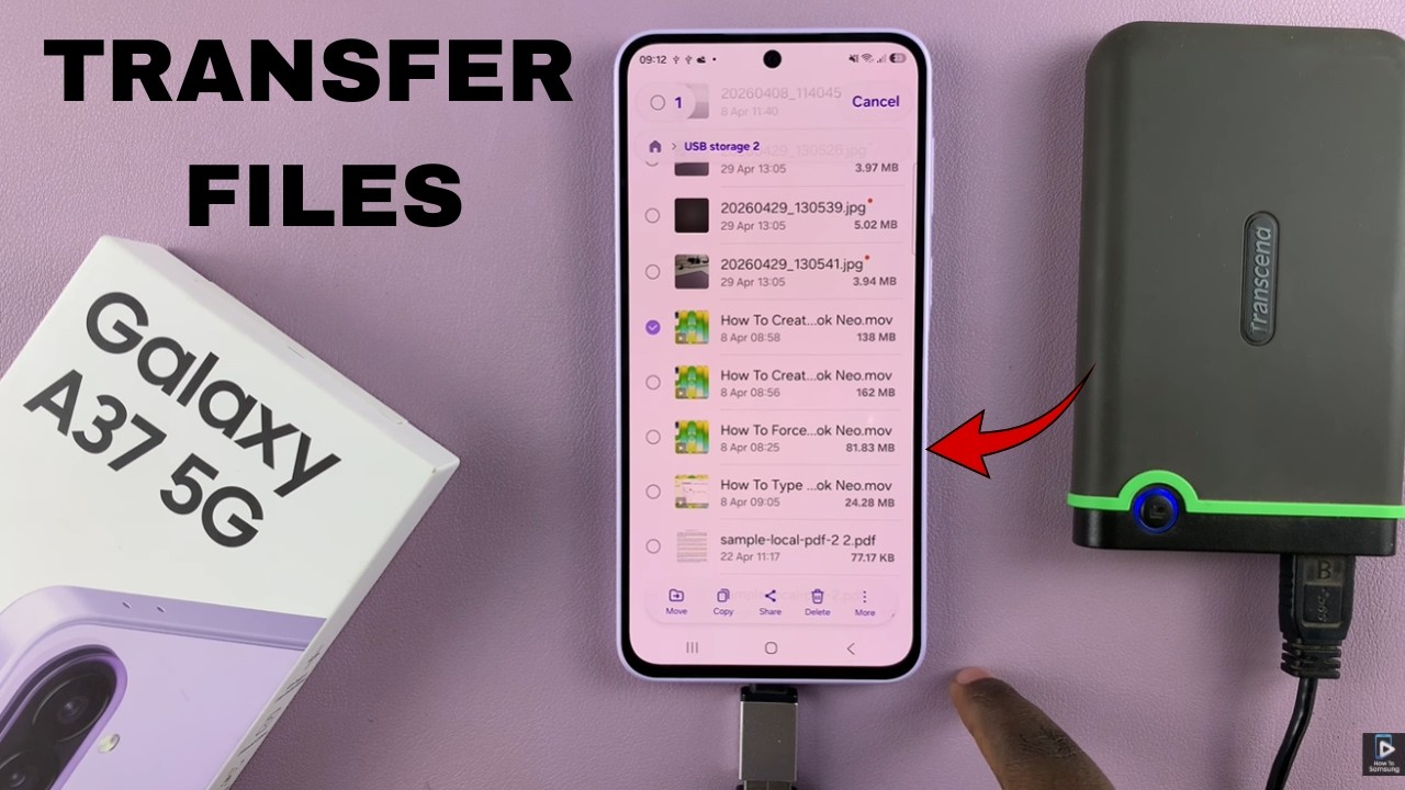 How To Transfer Files From External Hard Disk To Samsung Galaxy A37 5G ...
