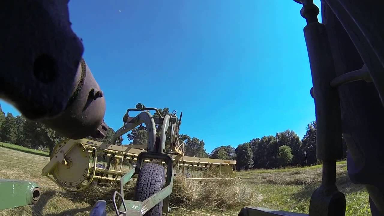 John Deere 660 Rake GoPro Drawbar View - YouTube