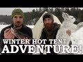 3 DAYS in WINTER HOT TENT with WOOD STOVE on SECRET LAKE | ICE FISHING for NATURAL BROOK TROUT 3 DAYS in WINTER HOT TENT with WOOD STOVE on SECRET LAKE | ICE FISHING for NATURAL BROOK TROUT