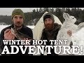 3 DAYS in WINTER HOT TENT with WOOD STOVE on SECRET LAKE | ICE FISHING for NATURAL BROOK TROUT