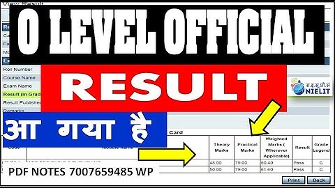 O LEVEL OFFICIAL RESULT आ गया है | DOWNLOAD PRINT OMR OR PRACTICAL NUMBER KE SATH 2023 JANUARY