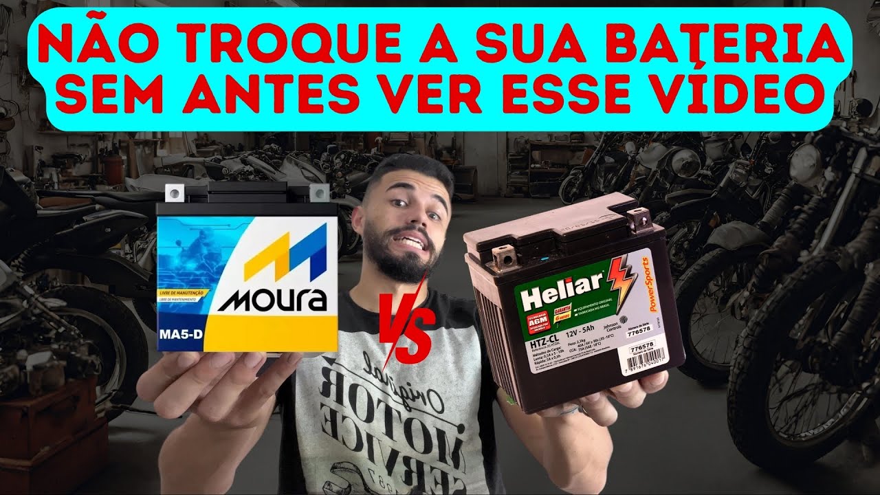 QUAL A MELHOR BATERIA PARA SUA MOTO? MOURA OU HELIAR? - YouTube