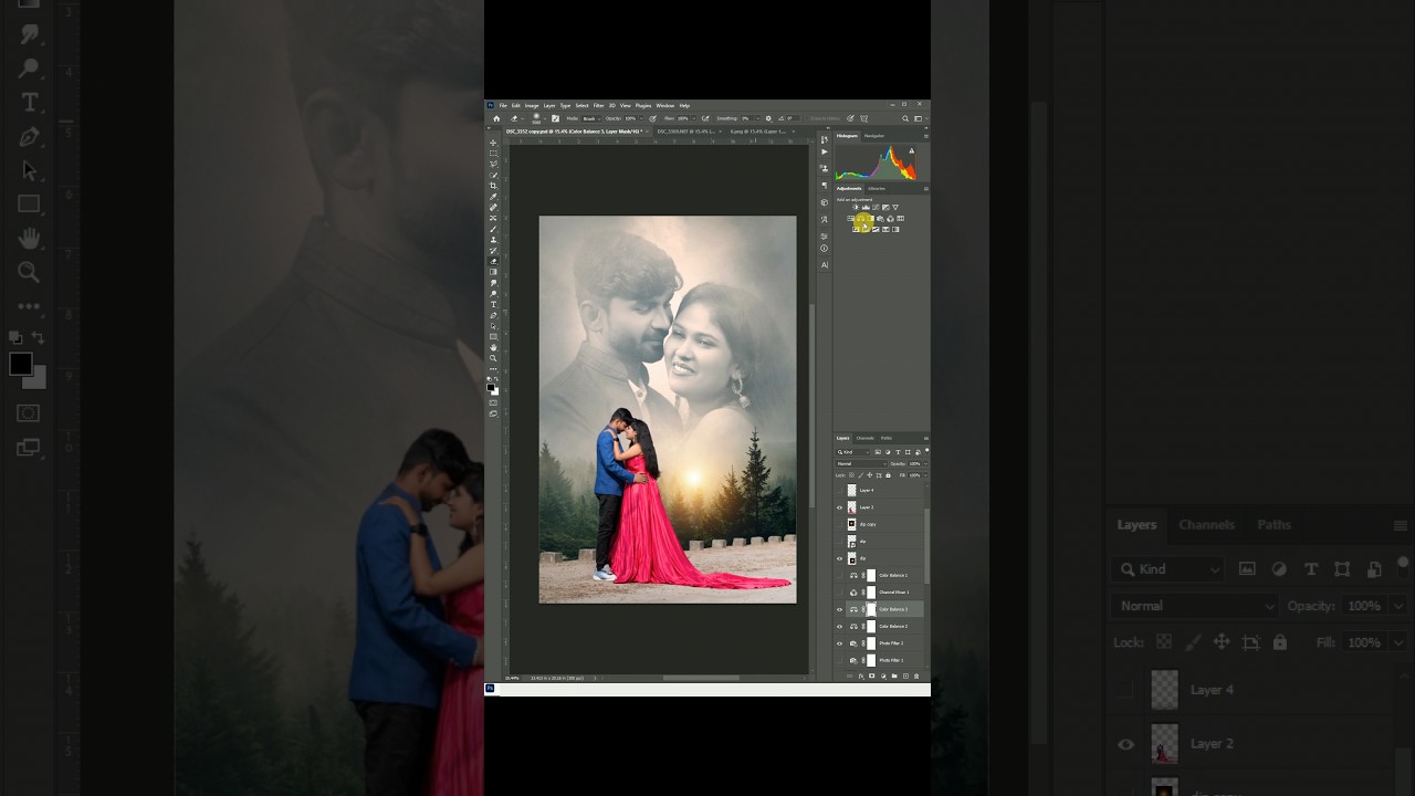Pre-wedding photo edit | pre-wedding double exposure photography #shortvideo #photography #shorts