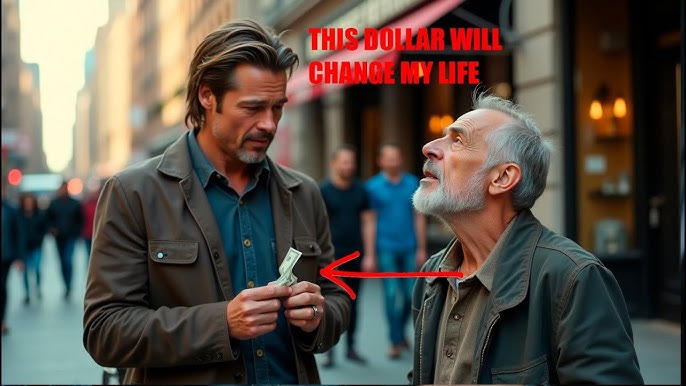 Brad Pitt helped a homeless man with $1 - YouTube