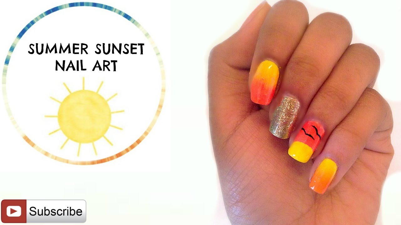 2. Beach Sunset Nail Art - wide 1