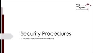 Unit 8 - Chapter 3 - Security Procedures