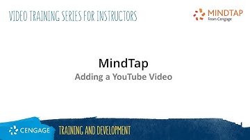 MindTap: Add Activity - YouTube Video