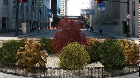 Rising and turning trees square, Maya & KeyShot