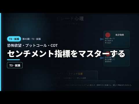 T3-4講 — センチメント指標をマスターする(恐怖欲望・プットコール・COT) [無料チャート講座]