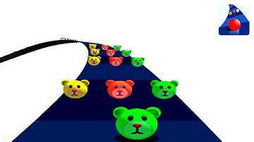 Color Road ! Teddy Bear Ball Levels Gameplay Part 40 android, ios