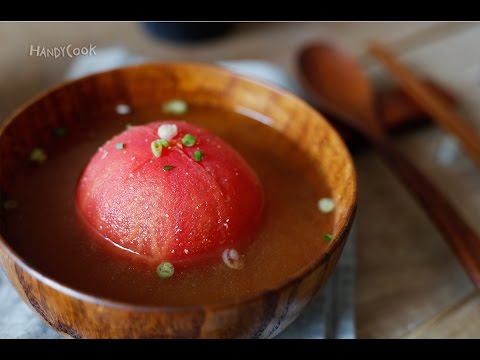 토마토미소국 (Tomato miso soup) - 제법 잘 어울리는 토마토와 미소국/ 일본식/아침식사