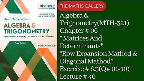 Basic Mathematics-1 | Algebra & Trigonometry(MTH-321) by Dr. Noman Khalid | Unit # 06 | Lecture # 40