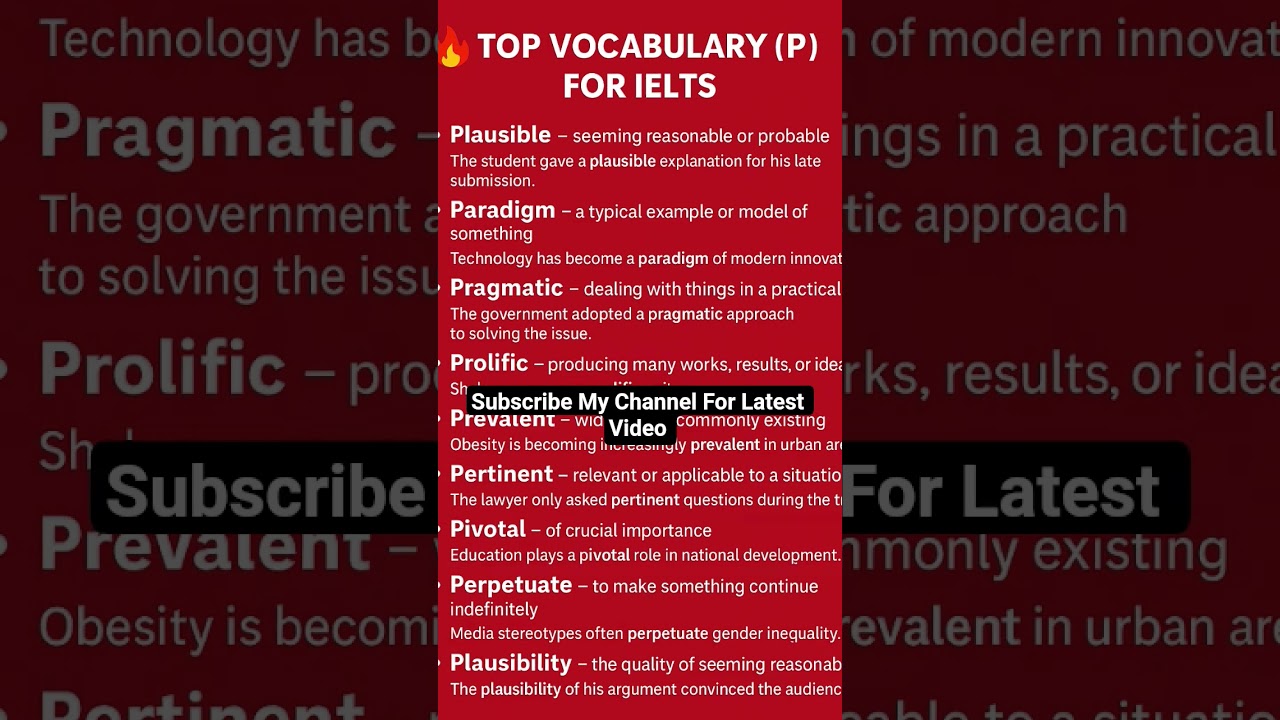“Top P Vocabulary for IELTS Students | Boost Your Band Score Fast!”