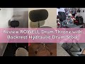 Review ROWELL Drum Throne with Backrest Hydraulic Drum Stool Height Adjustable Airlift Drum Thrones