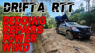 Drifta RTT Fixed! Running Power, Wind Proofing & Storing Bedding!