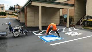 US PARKING LOT STRIPING  fastest man in US, James from (Sumner Seattle) in action