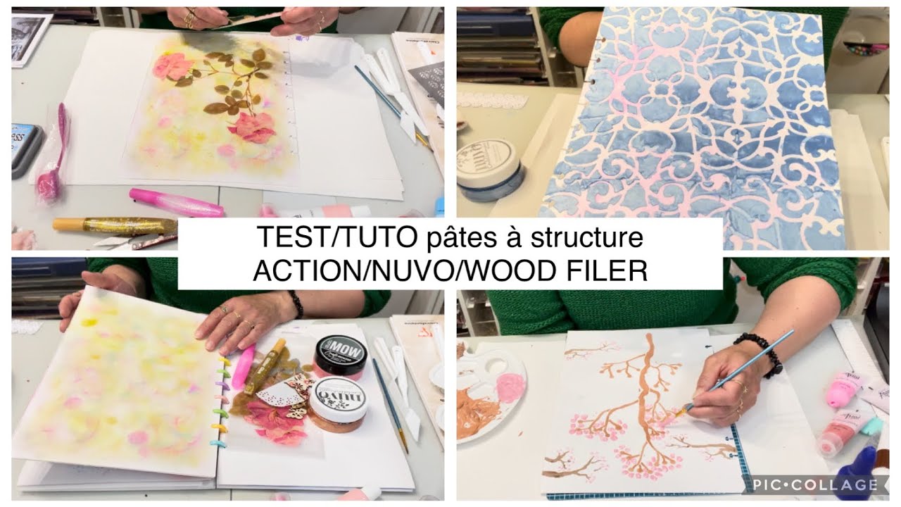 TEST/TUTO pâtes à structure ACTION/NUVO/WOOD FILER