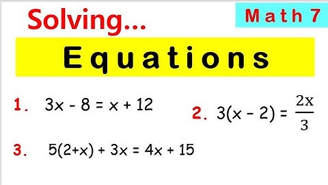 Math 7 How to Solve Equations Fourth quarter MATATAG #solveequations