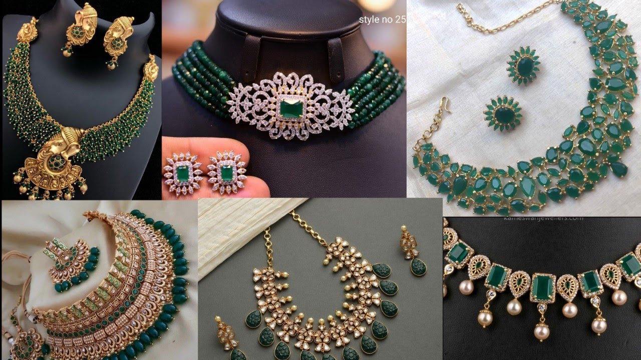 #Green#Jewellery#Fashion  Latest Green Jewellery Design Collection😍