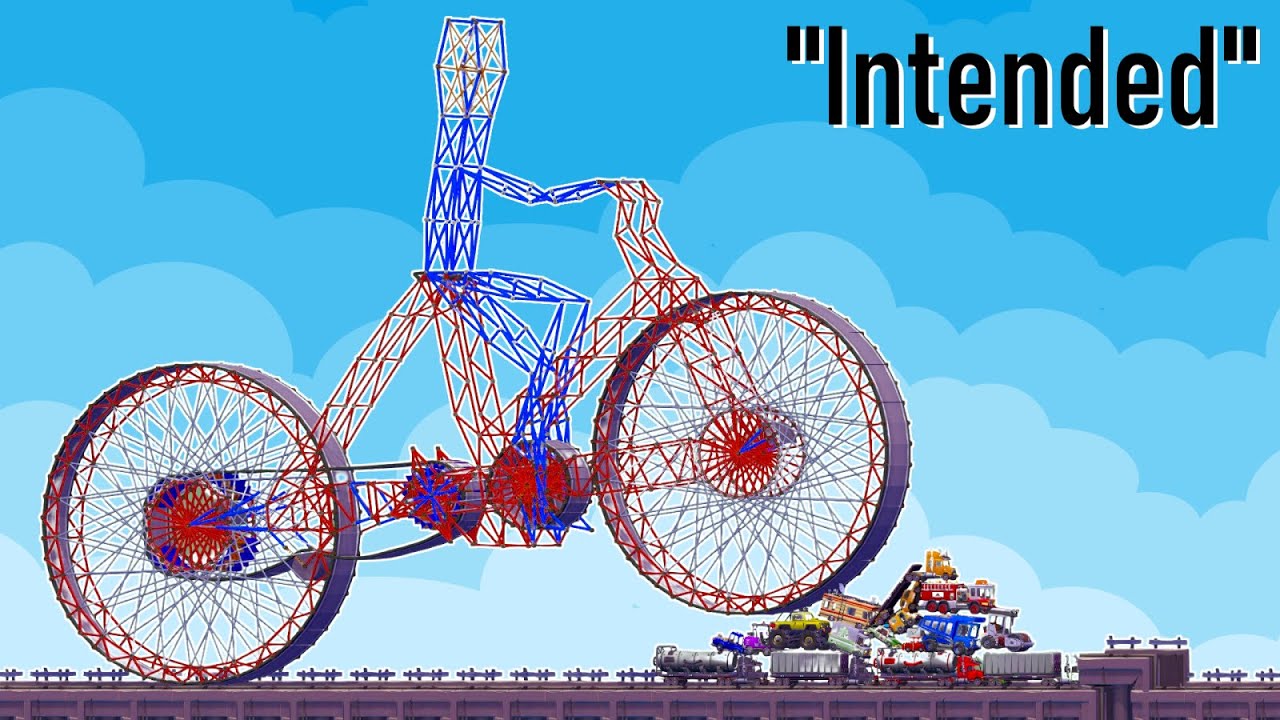 Разрушение Poly Bridge 3 путем создания рабочего велосипеда