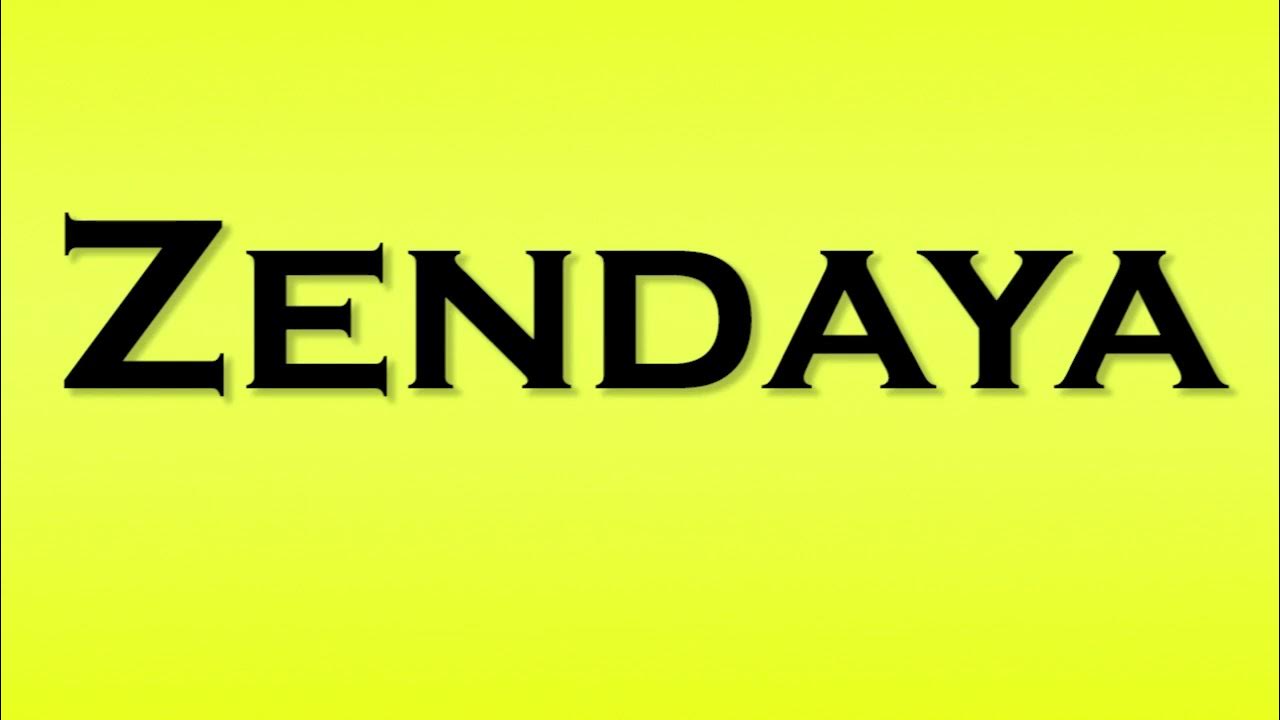 Pronunciation of Zendaya YouTube