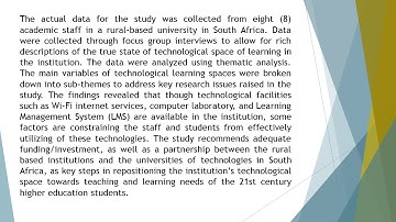 Rethinking Technological Learning Spaces for Effective Teaching and Learning in Higher Education Ins