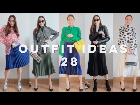 28 วิธีแต่งตัวด้วยกระโปรงพลีทไปทำงาน | outfit ideas