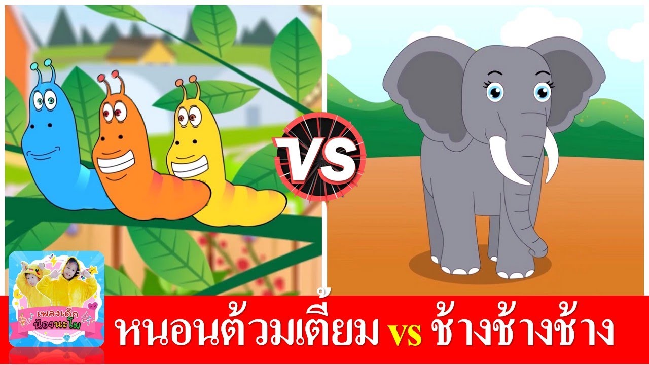 หนอนต้วมเตี้ยม vs ช้างช้างช้าง | เพลงเด็ก