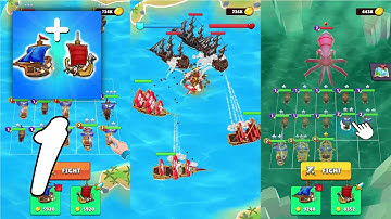 Merge Pirates Caribbean Battle Gameplay Walkthrough #1 - Level 1 ~ 19 (Android, IOS)