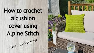 Beginner Crochet Alpine Stitch Cushion Cover