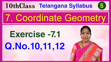 TS, 10th Class, Coordinate Geometry, Exercise 7.1, Q.No 10, 11, 12 @mathsworldmakessmartintelugu