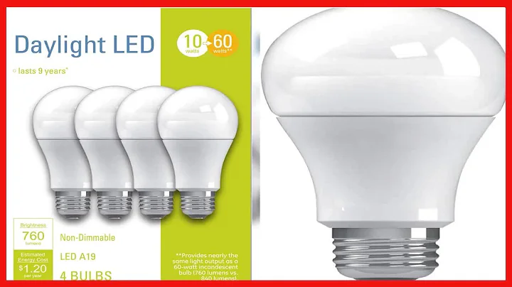 GE LED Light Bulbs, A19 Standard Bulb, 10 Watts (60 Watt Equivalent) Daylight, Medium Base