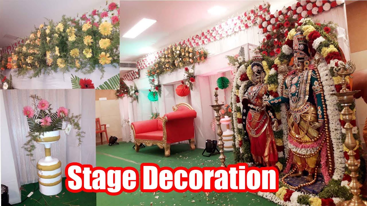 marriage set design work, Indian culture marriage,Bridal Stage Decoration Ideas With Flowers