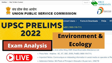 🔴UPSC Prelims 2022 Exam Analysis | Environment & Ecology Answer key | UPSC 2022