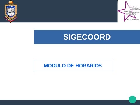 Modulo Horarios (SIGECOORD) - Tutorial 6